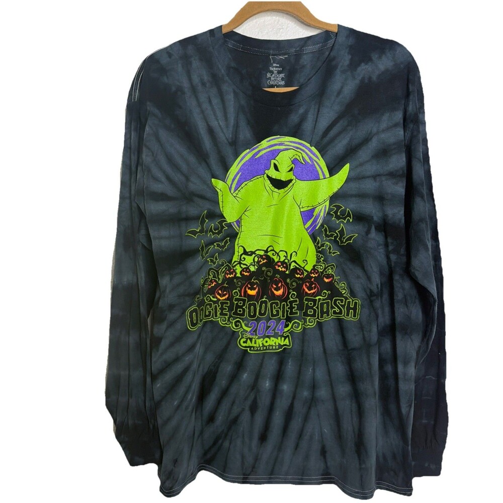 Disney Oogie Boogie Bash 2024 Magic Key Tie Dye LS Tee Large Halloween Nightmare